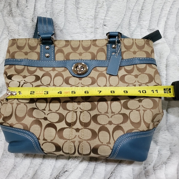 COACH SLATE BLUE HAMPTON TOTE PURSE - Picture 2 of 8